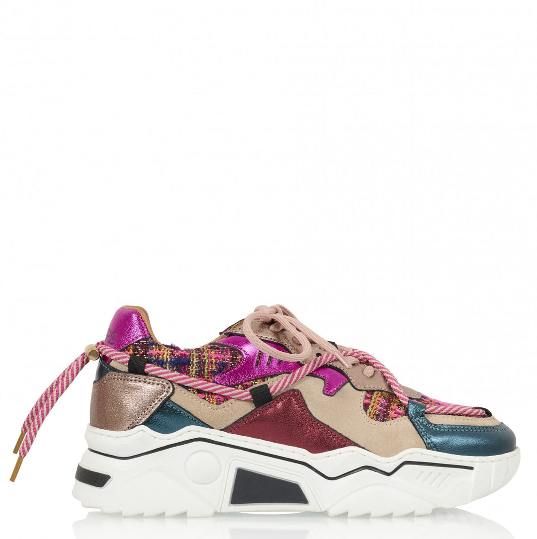 DWRS The label DWRS Turnschuhe JUPITER Tweed Beige Fuchsia