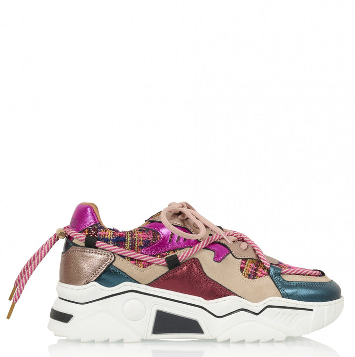 DWRS The label DWRS Turnschuhe JUPITER Tweed Beige Fuchsia