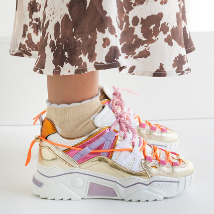 DWRS The label DWRS Turnschuhe ORION metallic Champagner / Rosa