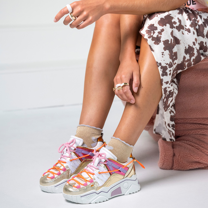 DWRS The label DWRS Turnschuhe ORION metallic Champagner / Rosa