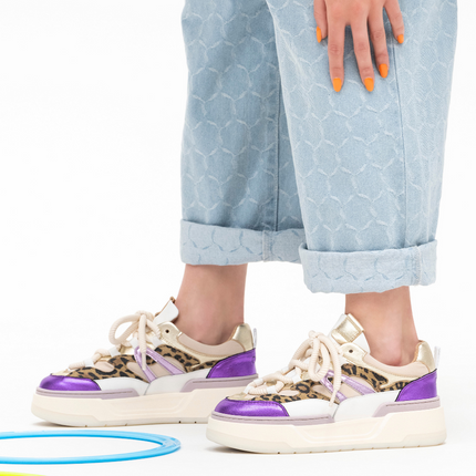 DWRS The label DWRS Turnschuhe WALTON leopard Sand - Lila