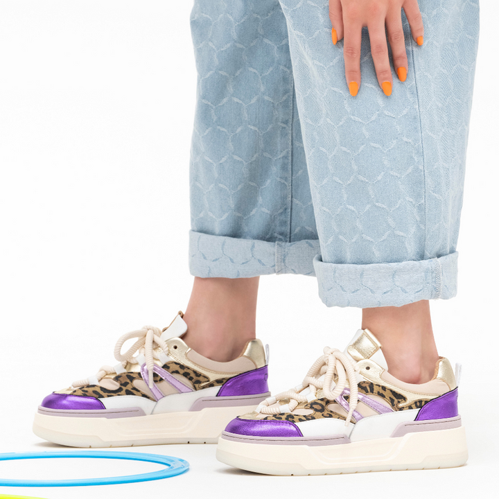 DWRS The label DWRS Turnschuhe WALTON leopard Sand - Lila