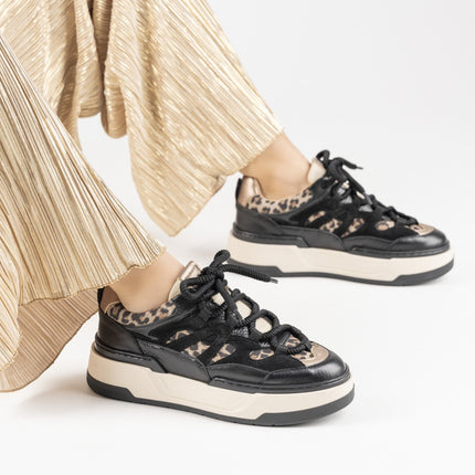 DWRS The label DWRS Turnschuhe WALTON schwarz leopard