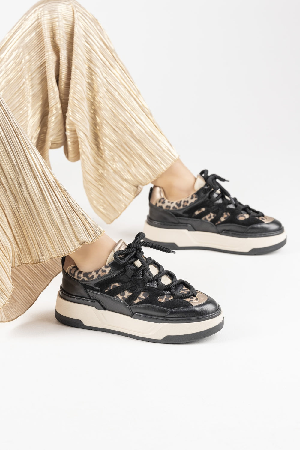 DWRS The label DWRS Turnschuhe WALTON schwarz leopard