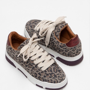 DWRS The label DWRS Turnschuhe WHITBY Brodeaux leopard