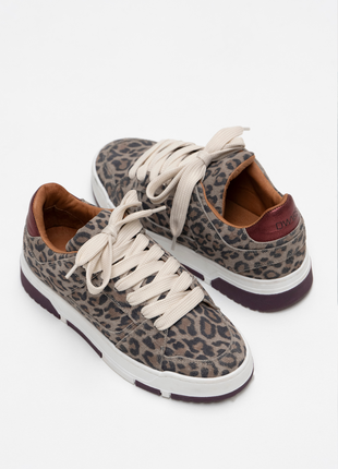 DWRS The label DWRS Turnschuhe WHITBY Brodeaux leopard