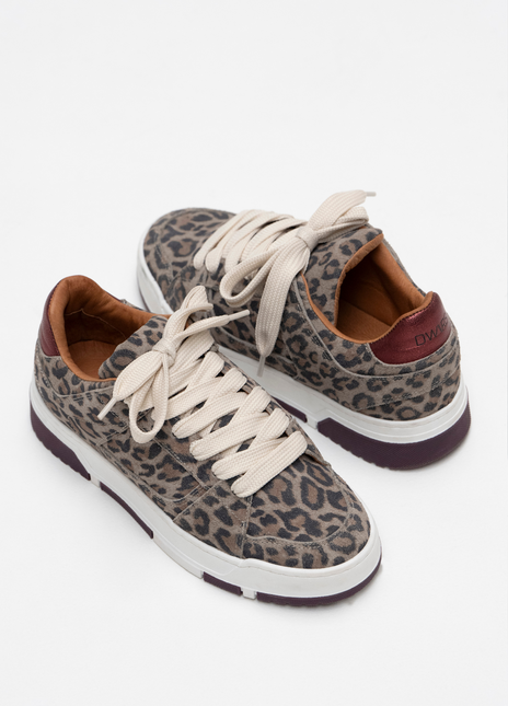 DWRS The label DWRS Turnschuhe WHITBY Brodeaux leopard