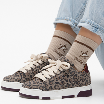 DWRS The label DWRS Turnschuhe WHITBY Brodeaux leopard