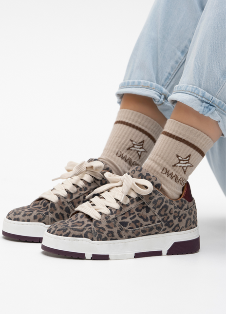 DWRS The label DWRS Turnschuhe WHITBY Brodeaux leopard