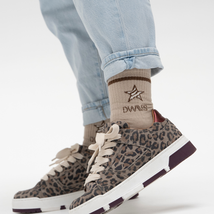 DWRS The label DWRS Turnschuhe WHITBY Brodeaux leopard