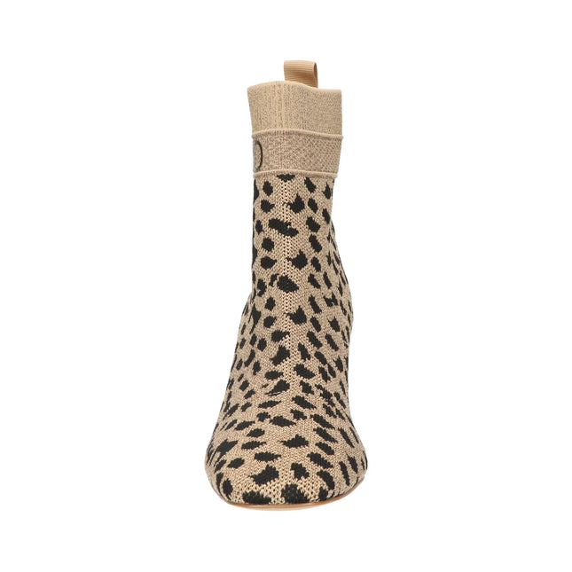 La Strada Stiefelette Beige Glitzer Leopard