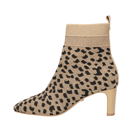 La Strada Stiefelette Beige Glitzer Leopard