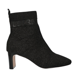 La Strada Stiefelette Schwarz Glitter Silber