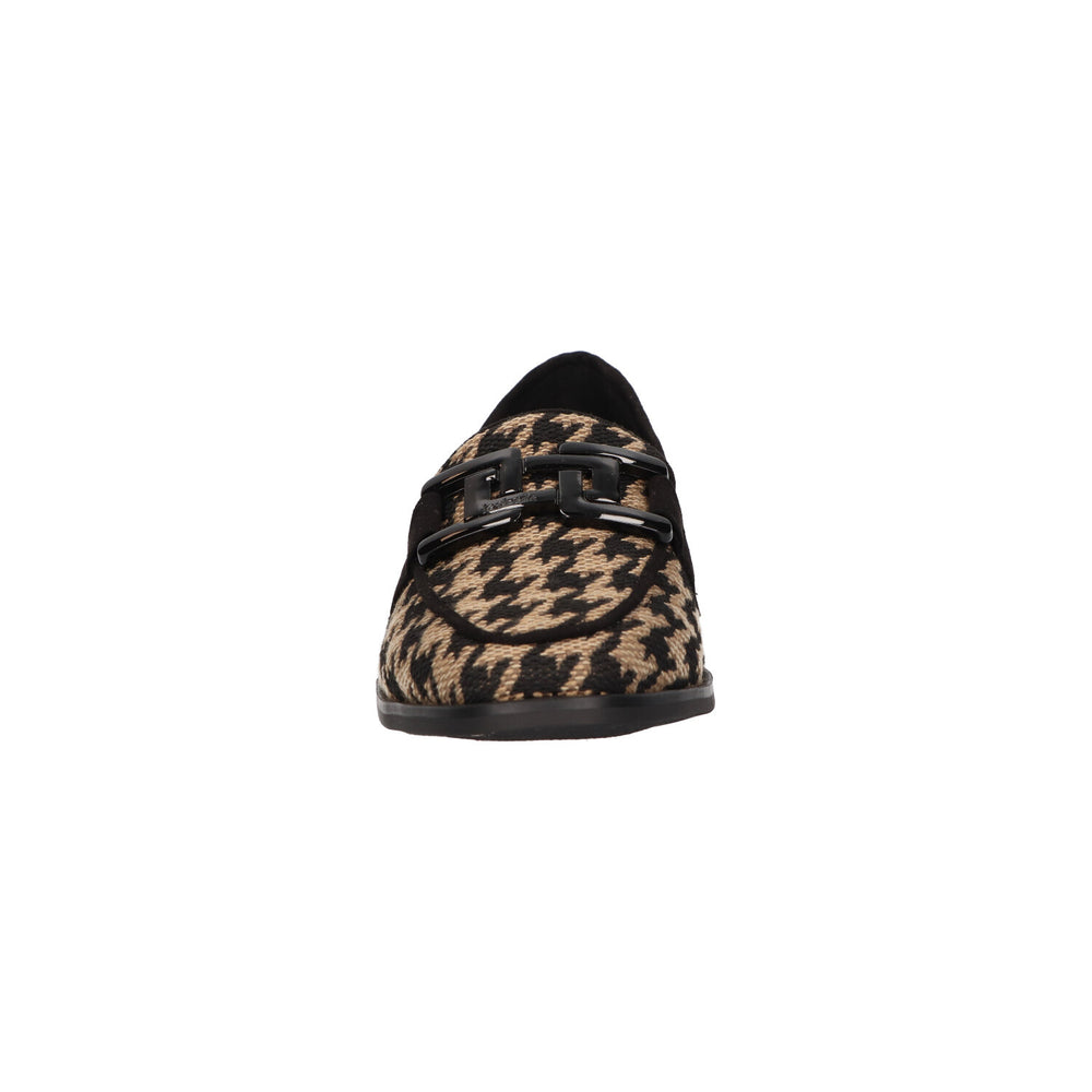La Strada Loafers Schwarz Print Beige Schnalle