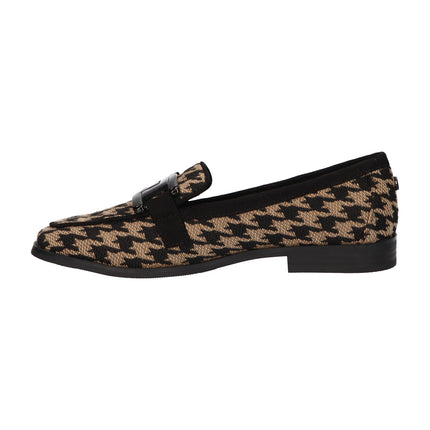 La Strada Loafers Schwarz Print Beige Schnalle