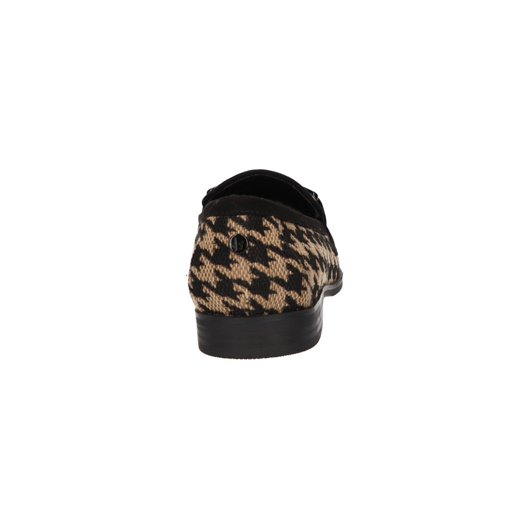 La Strada Loafers Schwarz Print Beige Schnalle