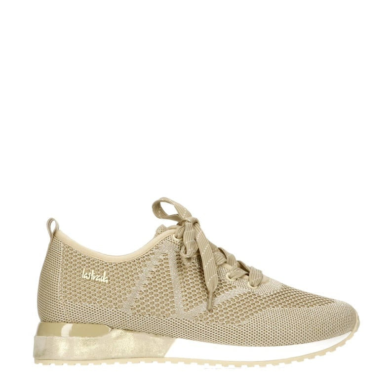 La Strada Sneaker Beige Gestrickt Silber