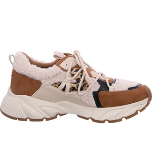 La Strada Sneakers Beige Chunky Teddy Leopard