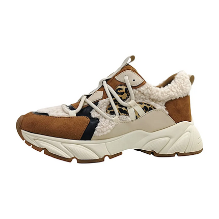La Strada Sneakers Beige Chunky Teddy Leopard