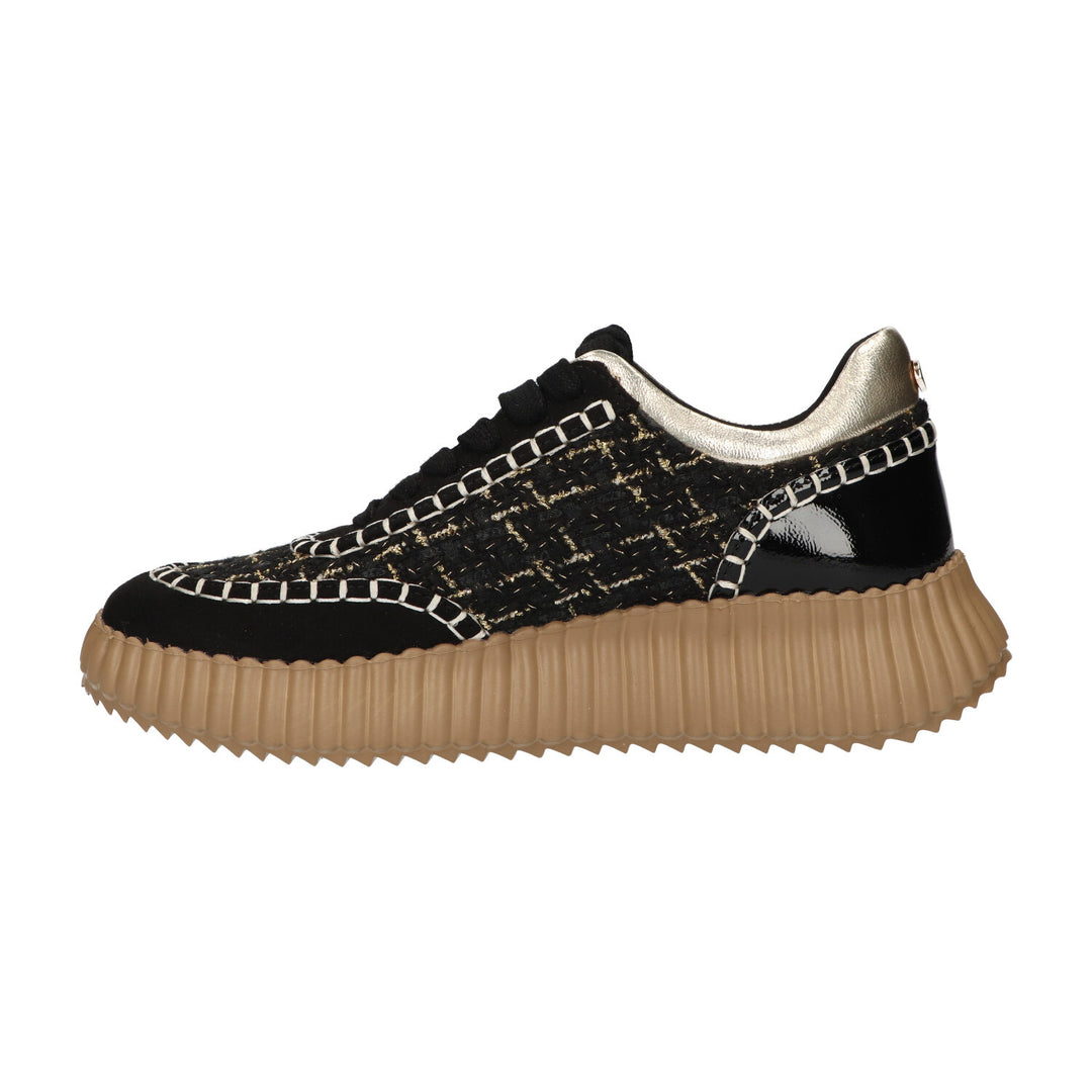 La Strada Turnschuhe Schwarz Canvas Gold