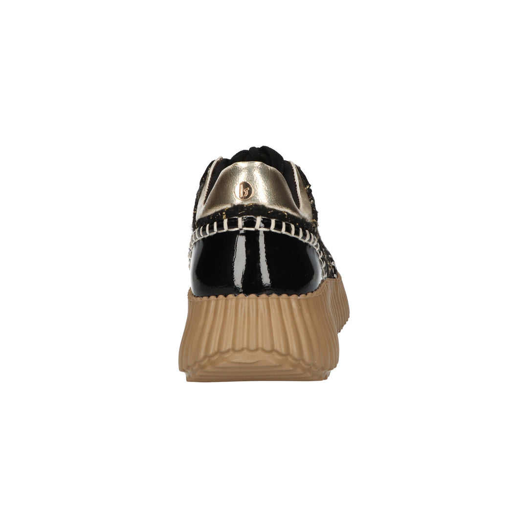 La Strada Turnschuhe Schwarz Canvas Gold