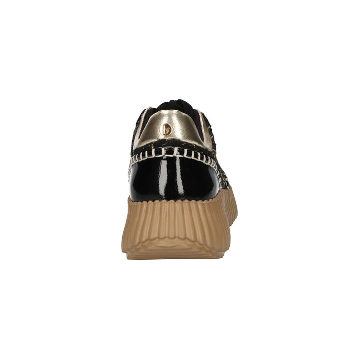 La Strada Turnschuhe Schwarz Canvas Gold
