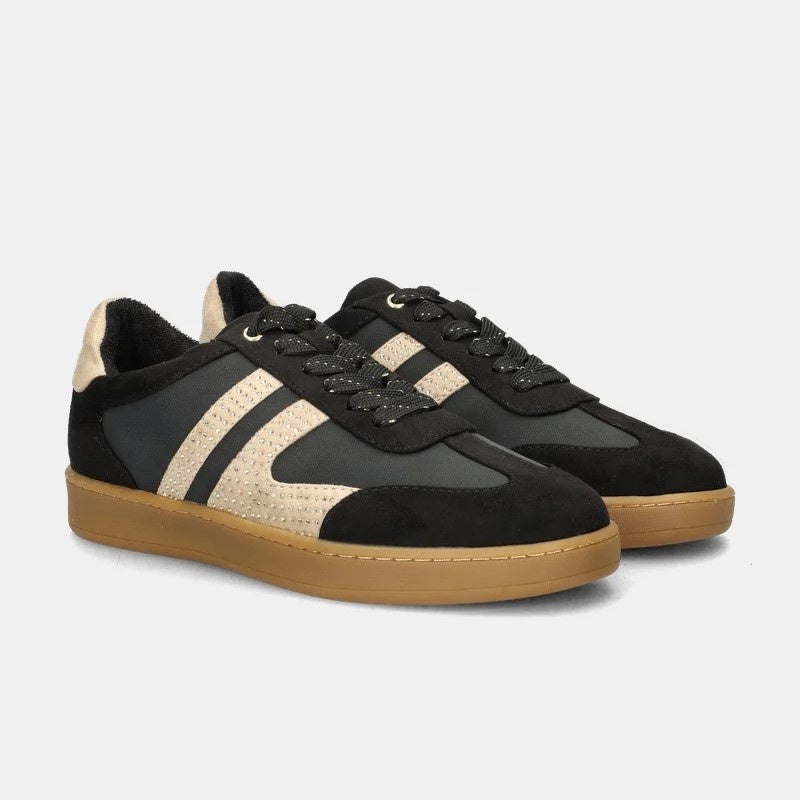 La Strada Sneakers Schwarz Samba Beige Strass