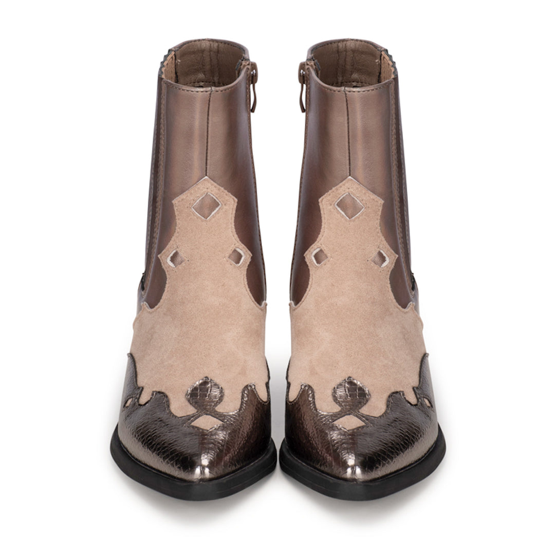 POSH by Poelman Stiefelette Roxi Braun Kurzer Cowboy-Stiefel