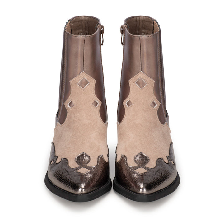 POSH by Poelman Stiefelette Roxi Braun Kurzer Cowboy-Stiefel