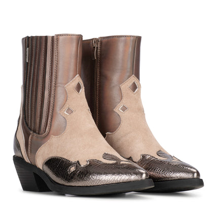 POSH by Poelman Stiefelette Roxi Braun Kurzer Cowboy-Stiefel