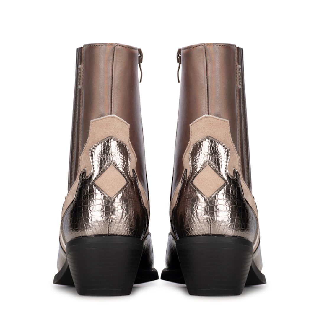 POSH by Poelman Stiefelette Roxi Braun Kurzer Cowboy-Stiefel