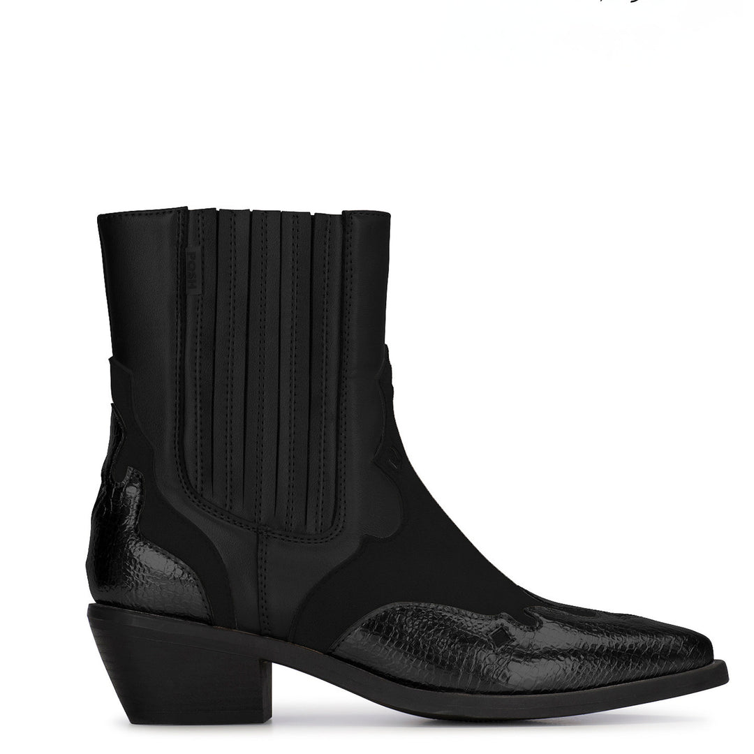 POSH by Poelman Stiefelette Roxi Schwarz Kurzer Cowboy-Stiefel