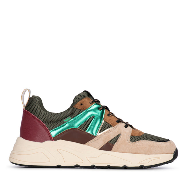 POSH by Poelman Sneakers Grün Carocel Beige Combi