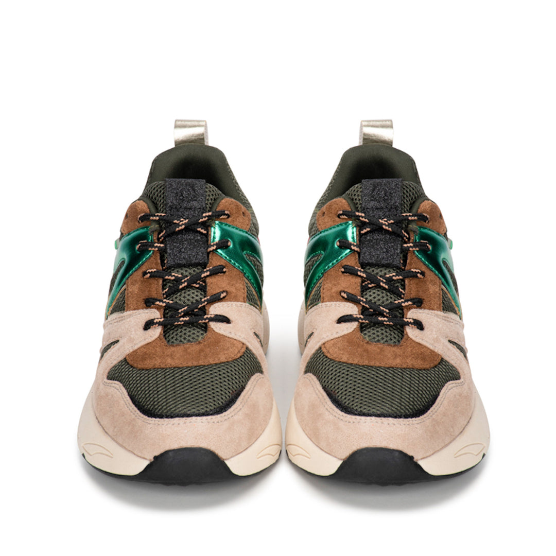 POSH by Poelman Sneakers Grün Carocel Beige Combi