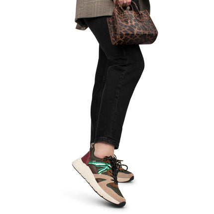 POSH by Poelman Sneakers Grün Carocel Beige Combi