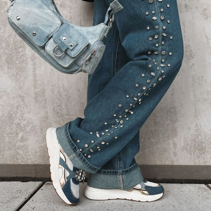 POSH by Poelman Sneakers Weiß Kae Jeans blau