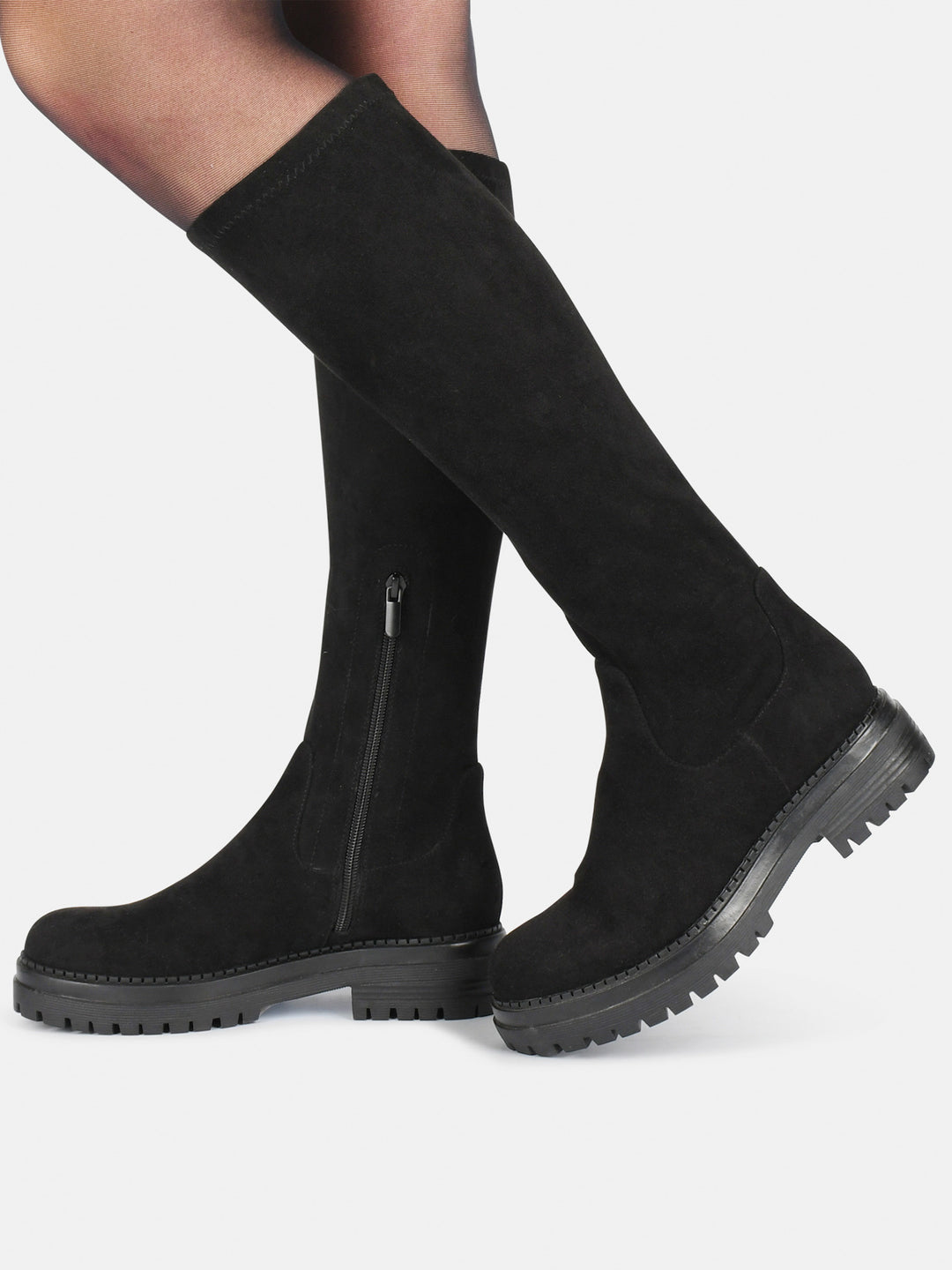 POSH by Poelman Stretch Stiefel Schwarz Suedine Cybele Stiefel