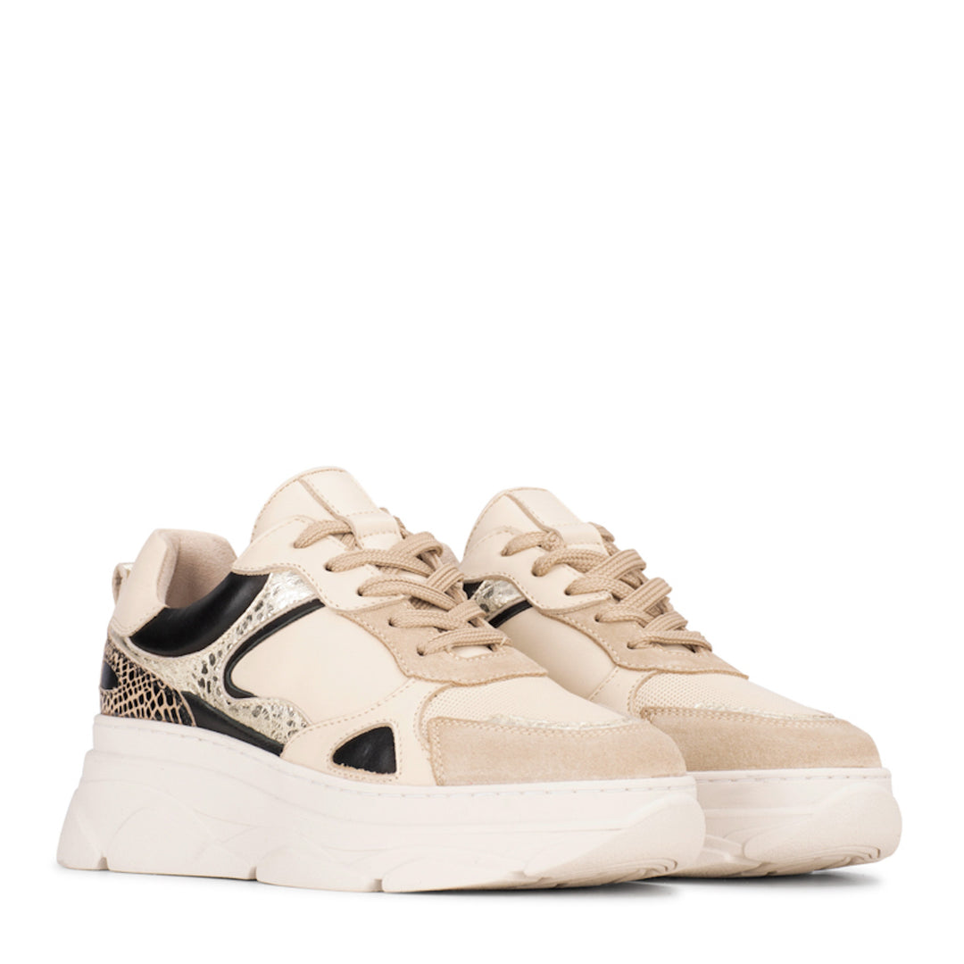 PS Poelman Turnschuhe Jana Beige Gold