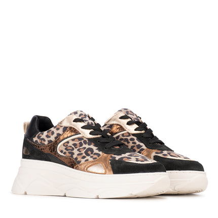 PS Poelman Sneakers Jana Schwarz Leopard
