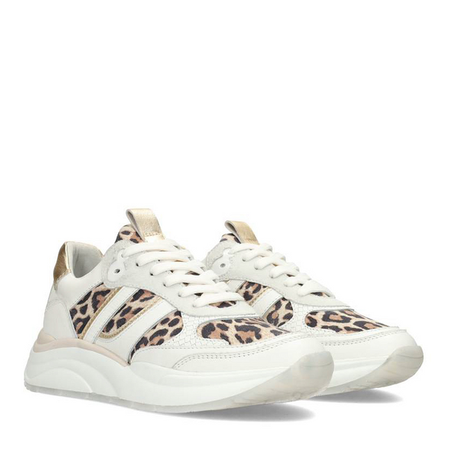 PS Poelman Sneakers Weiß Charu Leopard