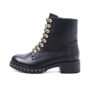 Smile Favorites Biker Stiefel Kette Schwarz Gold