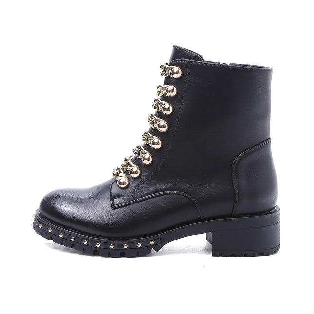 Smile Favorites Biker Stiefel Kette Schwarz Gold