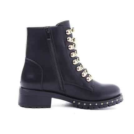 Smile Favorites Biker Stiefel Kette Schwarz Gold