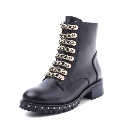 Smile Favorites Biker Stiefel Kette Schwarz Gold