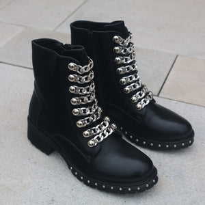 Smile Favorites Biker Boots Kette Schwarz Silber