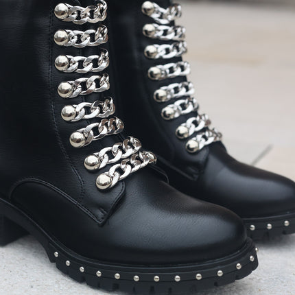 Smile Favorites Biker Boots Kette Schwarz Silber