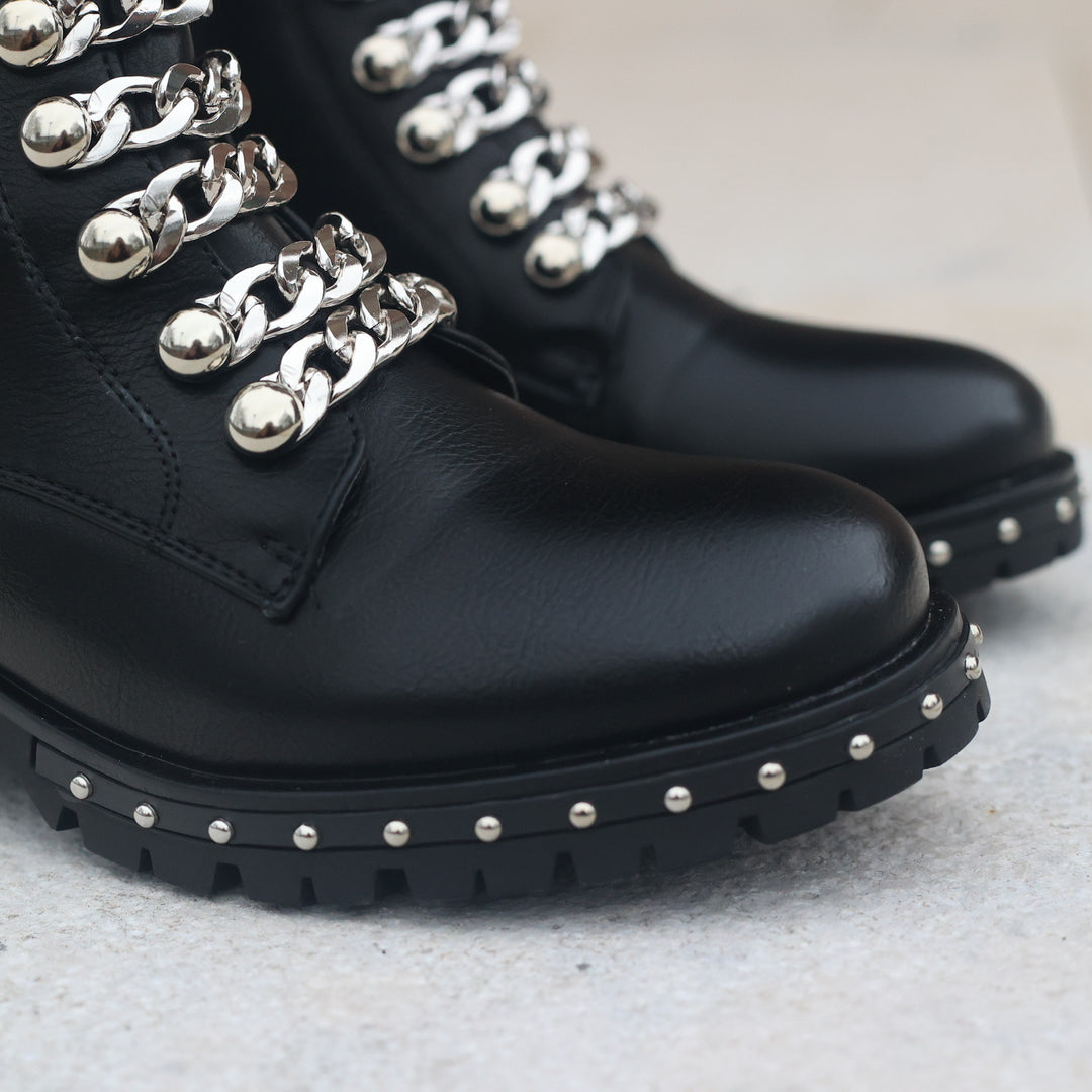 Smile Favorites Biker Boots Kette Schwarz Silber