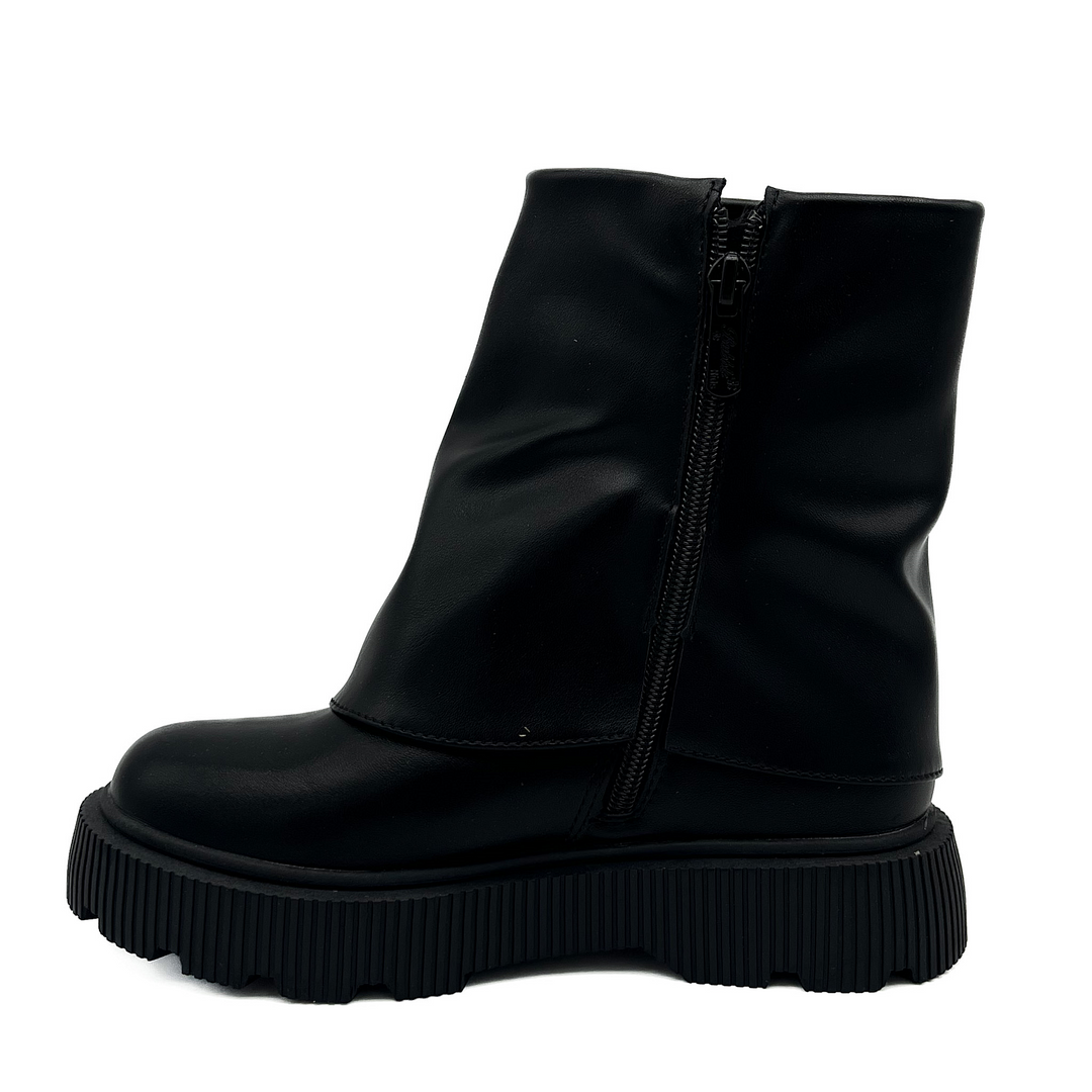 Smile Favorites Bikerstiefel Mädchen Schwarz Reißverschluss