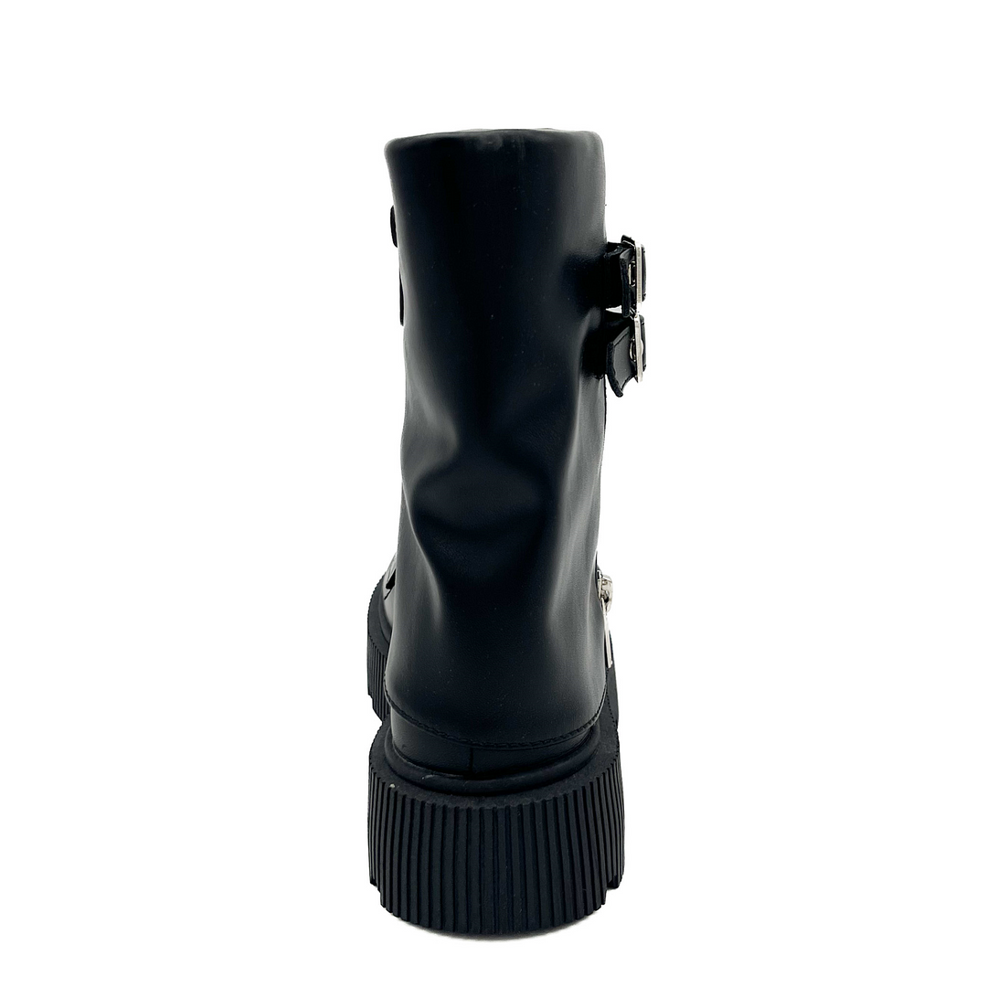 Smile Favorites Bikerstiefel Mädchen Schwarz Reißverschluss