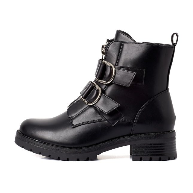 Smile Favorites Bikerstiefel Schwarz Doppelte Schnalle